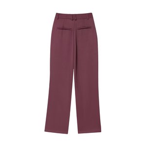 Pantalon droit vintage taille haute en mousseline unie décontracté pour femme, nouvelle collection automne 2025 - Product Image 2