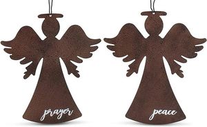 Black Angel Ornament MDF Handcrafted Hanging Christmas Decoration Traditional Style - Product Image 3