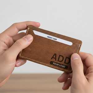 Custom Leather <b>Card</b> <b>Holder</b> Money Clip RFID Blocking Minimalist <b>Credit</b> <b>Card</b> Case Men's Pocket Cardholder LNCR-0038C - Product Image 3