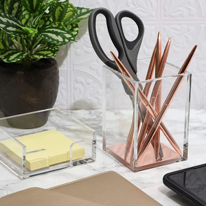 Portalápices de acrílico transparente, último diseño, portalápices de papelería al precio más bajo, portalápices de acrílico personalizado para oficina. - Product Image 4