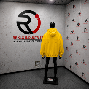 PREMIUM YELLOW OVERSIZED HOODIE <b>MEN</b> WINTER <b>Men</b> Cotton French Terry Casual Autumn Solid Color Pocket Design Regular Embroidered - Product Image 4
