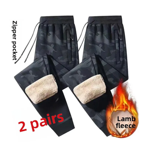 Pantalones Casuales de Lona para Hombre, Talla Grande, Ecológicos, Resistentes al Viento, Transpirables, con Cierre de Cordón, Corte Holgado, Otoño Invierno - Product Image 1