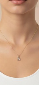 Collar con colgante de diamante moissanita chapado en oro de 14k para mujer, joyería de lujo, regalos a precio de mayorista en JBR & Co. - Product Image 3