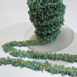 Cadena de Amazonita en forma de racimo con cuentas facetadas de 2 mm - Product Image 3
