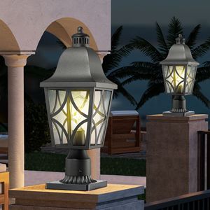 Outdoor Waterproof Aluminum Housing Glass Lamp Post <b>Light</b> Fixture Garden Patio Fence Deck Lighting-Outdoor <b>Pillar</b> <b>Lights</b> for - Product Image 5
