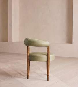 Chaise de salle à manger de luxe en teck massif avec coussin en cuir – Fabricant de mobilier moderne en bois pour restaurants et hôtels - Product Image 3