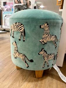 Modern Round Wooden Ottoman Stool with Soft Padded Seat Luxury <b>Footrest</b> Bench for Bedroom Living Room - Product Image 3