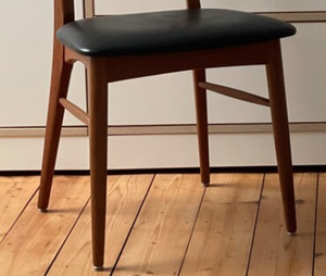 Premium Solid Timber Dining <b>Chair</b> Contemporary <b>High</b> Ladder Backrest <b>Black</b> Fabric Cushioned Accent Seating Restaurant - Product Image 2