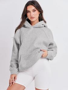High Quality <b>Red</b> Cotton French Terry Oversize Hoodie for Men Sublimation Drop Shoulder Plain Blank Thick Fleece for Winter - Product Image 3