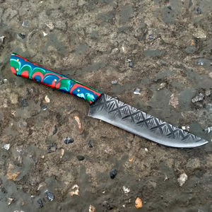 Couteau d'extérieur professionnel en acier inoxydable 8 pouces 12rc, best-seller, haute qualité, manche gravé, étui en cuir inclus, OEM - Product Image 1