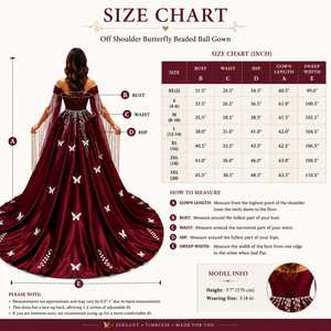 Luxury Burgundy Satin Floor-Length Ball Gown Women Designer Evening Party Dress Natural Watteau Train Butterfly Embroidery - Product Image 5