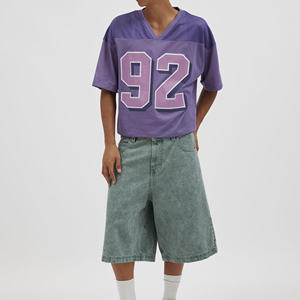 Wholesale Sportswear Custom Pink Green American Football Jersey <b>Athletic</b> Streetwear Unisex Polyester Mesh Short Moisture-Wicking - Product Image 2