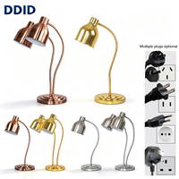 Ensemble de lampes chauffe-plats en acier inoxydable pour hôtels et restaurants, col de cygne flexible et réglable, équipement de cuisine commerciale pour le maintien au chaud des aliments