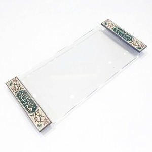 Hot Selling Luxury Arabian Chocolate Acrylic Lacquer <b>Kitchen</b> <b>Tray</b> with Handmade Tableware From in - Product Image 3