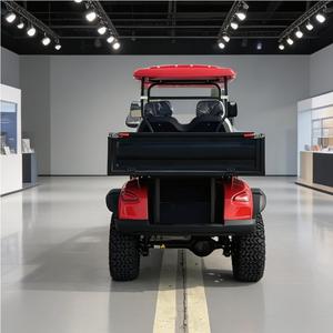 Chariot <span class=keywords><strong>de</strong></span> <span class=keywords><strong>golf</strong></span> électrique personnalisé homologué pour la route, 2 places, avec benne arrière et caisse <span class=keywords><strong>de</strong></span> chargement - Product Image 6