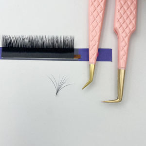 Eyelash Extension Tweezers Set Pink and Gold Fiber Tip Tweezers <b>Volume</b> <b>Lash</b> Extension Tweezers for Eyelash Extension - Product Image 4