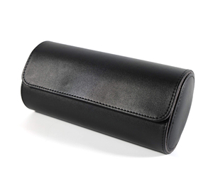 Leatherette Semi-Circle <b>Watch</b> <b>Case</b> with Faux Suede Interior Protective Storage for Wristwatches - Product Image 5