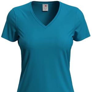 Camiseta de Mujer Ecológica, Transpirable, de Manga Corta, de Algodón Orgánico, con Serigrafía, 100% Anti-Pilling, con Logotipo Tejido y Botones - Product Image 6