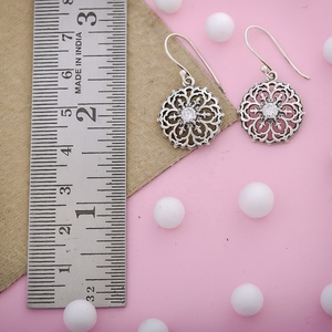 925 Sterling <b>Silver</b> Gold Plated Zircon Gemstone Flower Dangle <b>Earrings</b> Vintage Filigree Trendy <b>Drop</b> <b>Earrings</b> for Women - Product Image 2
