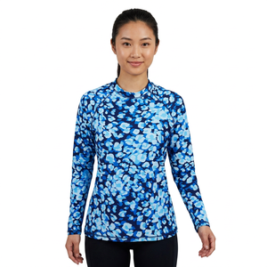 เสื้อแรชการ์ดแขนยาวสำหรับผู้ชาย ลายพรางสีน้ำเงิน ป้องกันรังสียูวี สำหรับกีฬาทางน้ำ - Product Image 2