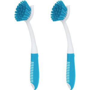 Set di 2 Spazzole per Piatti con Manico e Raschietto Integrato per Lavello, Pentole e Padelle - Spazzole per Pulizia Facile - Product Image 1