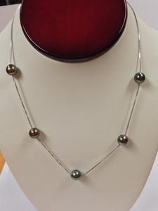 Collier de perles de culture de Tahiti en argent sterling 925, bijoux de luxe pour femmes, cadeau de mariage - Product Image 3