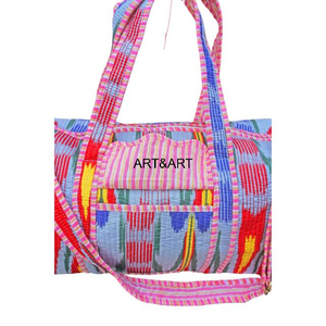 Sac de voyage matelassé en coton léger de luxe personnalisé, sac de week-end, sac de sport pour hommes et femmes - Product Image 4