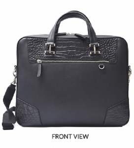 Maletín de cuero para hombre, bolso para portátil con textura de piel de cocodrilo, bolsos de mensajero profesionales para negocios, bandolera de gran capacidad - Product Image 1