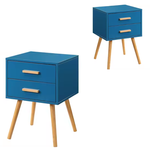 Mesita de noche Mesitas de noche de dormitorio de madera con dos cajones Durable y fuerte a buenos precios - Product Image 6