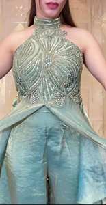 Conjunto Elegante de Sharara y Palazzo con Bordado en Toda la Prenda para Ocasiones Especiales - Product Image 4