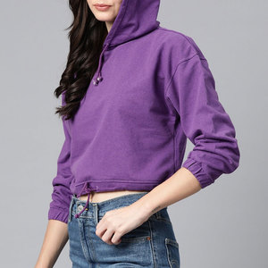 Hoodies courts délavés pour femmes, tendance, haute qualité, meilleur style, nouvelle collection, prix abordable, tailles personnalisées - Product Image 4