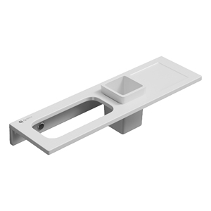 Support mural double pour évier, en métal robuste, organisateur de rangement pour cuisine et salle de bain, double niveau, finition argentée - Product Image 1