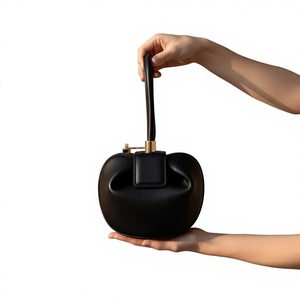 Black Royaa Women's Handbag with Smooth Finish Elegant Luxurious Design Genuine Leather up to 1L Capacity <b>Shoulder</b> <b>Strap</b> Fashion - Product Image 2