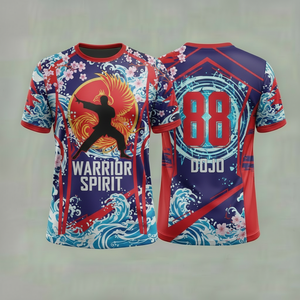 Camiseta Deportiva de Manga Corta con Estampado por Sublimación Warrior Spirit Dojo 88, Unisex, Ajustada, de Poliéster - Product Image 1