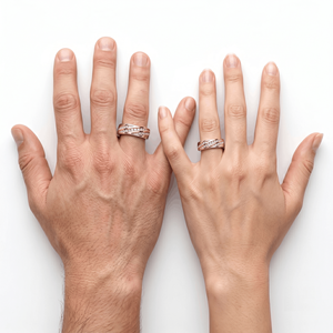 Classic Dual Tone Diamond Engagement Band <b>Couple</b> <b>Ring</b> with Round Brilliant Cut Diamonds Natural and Lab Grown Diamonds - Product Image 4