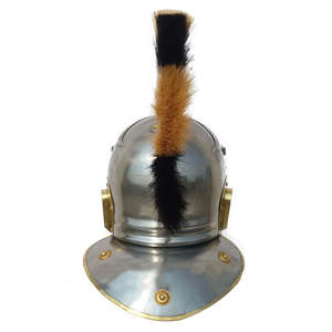 Casque de Centurion Romain Médiéval Antique en Acier Doux avec Plume Noire Dorée, Armure de Chevalier pour Cosplay, Reconstitutions Historiques et Costume d'Halloween - Product Image 6