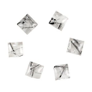 Cabujón cuadrado de 10mm de alta calidad, Cuarzo rutilado Natural negro, piedras preciosas sueltas de alto pulido, sin agujero para la fabricación de joyas - Product Image 1