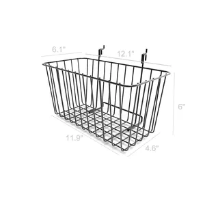 Panier de rangement en fil métallique finition or avec crochets de suspension, organisateur de rangement sous étagère pour garde-manger - Product Image 5