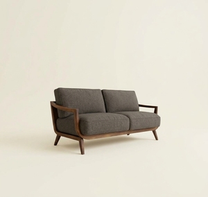 Canapé en teck massif minimaliste moderne avec coussin de qualité supérieure pour un salon de luxe - Product Image 1