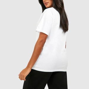 T-shirt décontracté sur mesure pour femme, coupe ample, fournisseur OEM, tee-shirt tricoté de haute qualité, styles imprimés pour les détaillants - Product Image 2