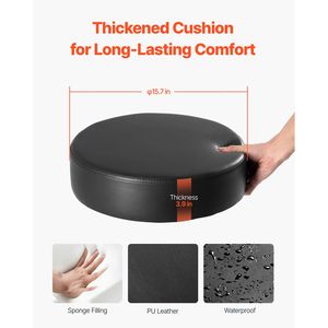 Silla Rodante de Cuero PU Engrosado con Altura Ajustable, Reposapiés y Ruedas, Capacidad de Peso de 450 LBS, Muebles de Salón - Product Image 2