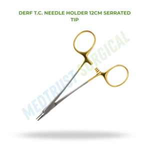 Derf TC Needle <b>Holder</b> 12cm Serrated Tip Neuro Spine Surgical Instrument For Suturing - Product Image 2