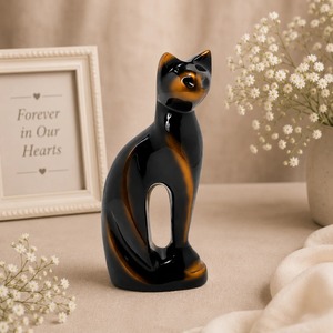 Rust Patina Calico Sitting <b>Cat</b> Brass Cremation <b>Urn</b> For Human Pet Ashes Luxury Eco-Friendly Durable Honoring Funeral Supplies - Product Image 5