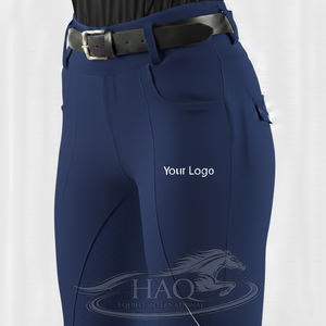 Leggings de equitación de silicona con agarre en la rodilla a precio mayorista, suministro directo de fábrica, mallas ecuestres personalizadas - Product Image 1