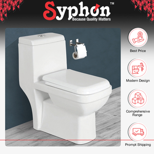 WC monobloc moderne en céramique de qualité standard, à poser au sol, pour usage domestique et commercial - Product Image 2