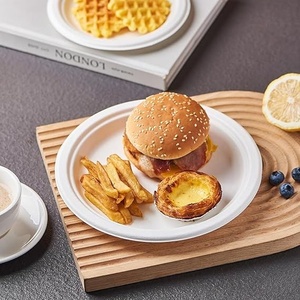 Nouvelles assiettes rondes jetables en bagasse de canne à sucre biodégradable de 6 pouces pour les fêtes, les mariages, les dîners à l'hôtel - Product Image 5