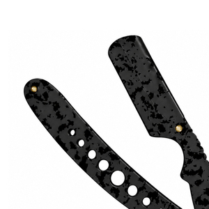 Rasoir droit pliant de qualité supérieure pour le rasage de la barbe, couteau de barbier en acier inoxydable, camouflage noir, réutilisable, fabricant OEM - Product Image 3