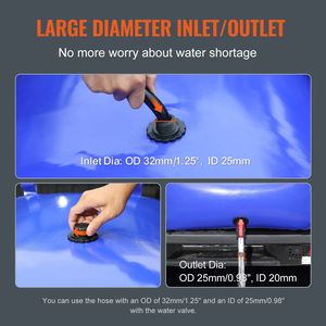 "1000D Blue PVC 330L/87 Gallon <b>Collapsible</b> Water <b>Storage</b> Bladder for RV Large Capacity" - Product Image 5