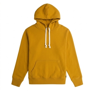 Sweat-shirt à capuche gris pour homme, 100% coton molletonné, coupe classique, pull décontracté avec poche avant, vêtement d'automne - Product Image 3