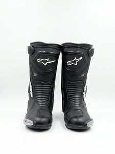 Bottes de moto pour homme, noires, mi-mollet, en cuir véritable, fermeture éclair, semelle extérieure en caoutchouc résistante à l'abrasion, semelle intermédiaire en EVA - Product Image 2
